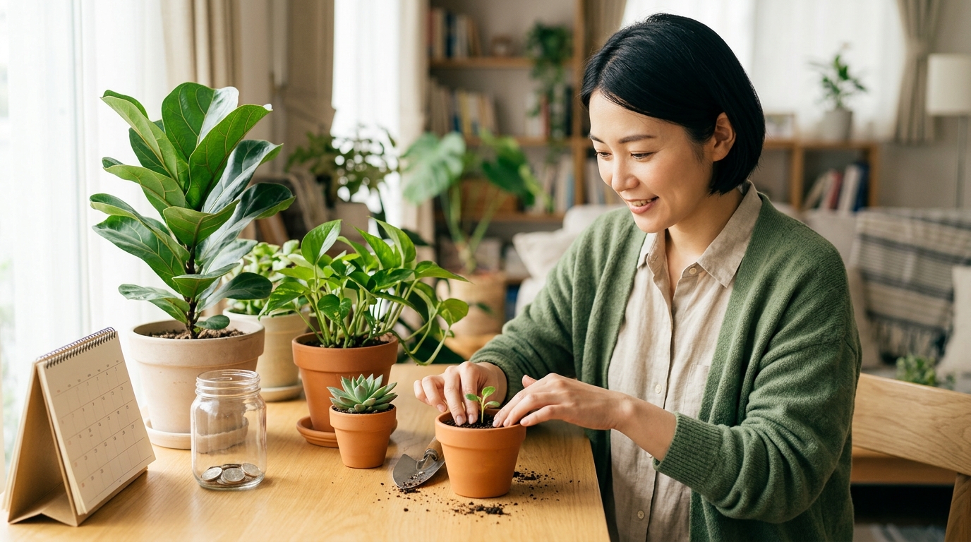 若いうちからの資産形成と老後破産対策をイメージした、将来設計を象徴する写真